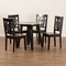 Baxton Studio Mina Modern Two-Tone Dark Brown and Walnut Brown Finished Wood 5-PC Dining Set 178-11384-10896-Zoro - alternate 2